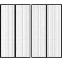 vidaXL Vliegenhorren voor deuren, 2 stuks, magnetisch, zwart, 200x80 cm