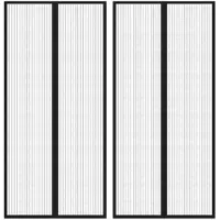 vidaXL Vliegenhorren voor deuren, 2 stuks, magnetisch, zwart, 220x110 cm