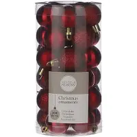 House of Seasons 60x Kleine kunststof kerstballen rood 3 cm - Kerstbal