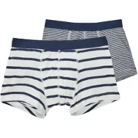 Petit Bateau Set van 2 gestreepte boxershorts voor jongens Jongens Onderbroek - Wit/Blauw + Blauw/Wit