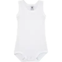 Petit Bateau Set met 2 witte babyrompertjes zonder mouwen. Jongens Rompertje - Wit