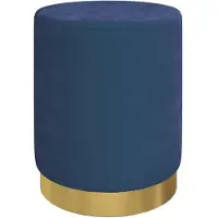 vidaXL Hocker met opbergruimte rond fluweel 31 x 37 cm blauw