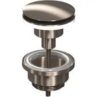Ink Afsluitbare Klikplug Messing - Brushed Nickel - 8718835105310 - Wastafels, Afvoerpluggen