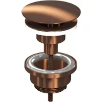 Ink Niet-afsluitbare Plug Messing - Mat Rosé Goud - Wastafels - Afvoerpluggen - 8718835105303