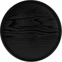 QUVIO Houten dienblad rond - Diameter 24 cm - Zwart
