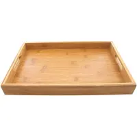 Svenska Living Bamboe houten dienblad met handvatten 38 cm - Dienbladen