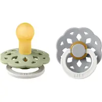 BIBS Böhmen Leuchtende Schnuller - 2er-Pack - Gr. 1 - Rund - Sag - - 0-6 mt - Schnuller