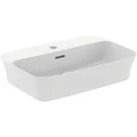 Ideal standard Ipalyss - Opbouw wastafel, 55x38 cm, met overloop, met kraangat, mat wit E2077V1
