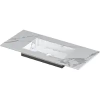Ink Post Meubelwastafel 100x45cm Keramische Slab - Midden - Zonder Kraangat - Statuario Glans - 8718835129002 - Rechthoekig - Wastafels,
