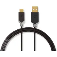 Nedis USB-C naar USB-A kabel - USB2.0 - tot 3A / zwart - 3 meter