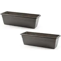 Forte Plastics 2x stuks plantenbak antraciet grijs rechthoekig 50 x 17 x 15 cm - Plantenbakken