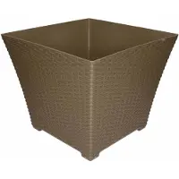 Forte Plastics 1x Taupe Plantenbakken/bloempotten 37 Cm Vierkant - Plantenpotten