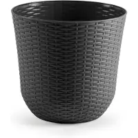 Forte Plastics 1x Grijze Plantenbakken/bloempotten 32 Cm Rond - Plantenpotten