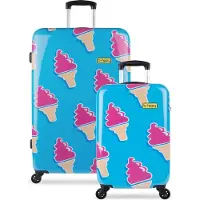 Bhppy Kofferset 2 delig (55/76 cm) - Handbagage koffer - Ruimbagage koffer - Lichtgewicht reiskoffers set - 128 L inhoud - Trolley - Soft Ice Ice Baby