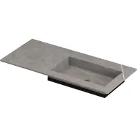 Ink Post Meubelwastafel 100x45cm Keramische Slab - Rechts - Zonder Kraangat - Armani Grey Mat - 8718835134730 - Rechthoekig - Wastafels,