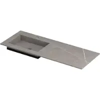 Ink Post Meubelwastafel 120x45cm Keramische Slab - Links - 1 Kraangat - Armani Grey Mat - 8718835134853 - Rechthoekig - Wastafels, Meubelwastafels
