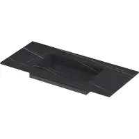 Ink Post Meubelwastafel 100x45cm Keramische Slab - Midden - Zonder Kraangat - Lauren Black Mat - 8718835128999 - Rechthoekig - Wastafels,
