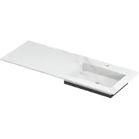 Ink Post Meubelwastafel 120x45cm Keramische Slab - Rechts - 1 Kraangat - Calacatta Mat - 8718835134921 - Rechthoekig - Wastafels, Meubelwastafels