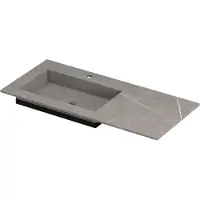 Ink Post Meubelwastafel 100x45cm Keramische Slab - Links - 1 Kraangat - Armani Grey Mat - 8718835134693 - Rechthoekig - Wastafels, Meubelwastafels