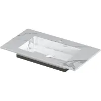 Ink Post Meubelwastafel 80x45cm Keramische Slab - 1 Kraangat - Statuario Glans - 8718835128968 - Rechthoekig - Wastafels, Meubelwastafels