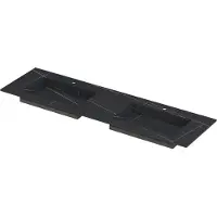Ink Post Meubelwastafel 160x45cm Keramische Slab - Dubbel - 2 Kraangaten - Lauren Black Mat - 8718835129354 - Rechthoekig - Wastafels, Meubelwastafels