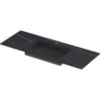 Ink Post Meubelwastafel 120x45cm Keramische Slab - Midden - 1 Kraangat - Lauren Black Mat - 8718835129118 - Rechthoekig - Wastafels, Meubelwastafels