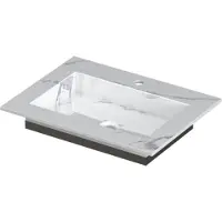 Ink Post Meubelwastafel 60x45cm Keramische Slab - 1 Kraangat - Statuario Glans - 8718835128883 - Rechthoekig - Wastafels, Meubelwastafels