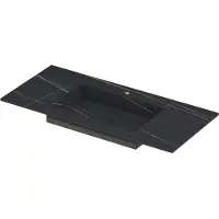 Ink Post Meubelwastafel 100x45cm Keramische Slab - Midden - 1 Kraangat - Lauren Black Mat - 8718835129033 - Rechthoekig - Wastafels, Meubelwastafels