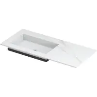 Ink Post Meubelwastafel 100x45cm Keramische Slab - Links - Zonder Kraangat - Calacatta Mat - 8718835134648 - Rechthoekig - Wastafels, Meubelwastafels