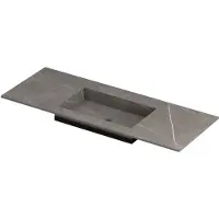 Ink Post Meubelwastafel 120x45cm Keramische Slab - Midden - Zonder Kraangat - Armani Grey Mat - 8718835129064 - Rechthoekig - Wastafels,