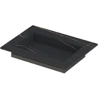 Ink Post Meubelwastafel 60x45cm Keramische Slab - Zonder Kraangat - Lauren Black Mat - 8718835128838 - Rechthoekig - Wastafels, Meubelwastafels
