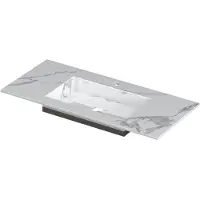 Ink Post Meubelwastafel 100x45cm Keramische Slab - Midden - 1 Kraangat - Statuario Glans - 8718835129040 - Rechthoekig - Wastafels, Meubelwastafels