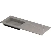 Ink Post Meubelwastafel 120x45cm Keramische Slab - Links - Zonder Kraangat - Armani Grey Mat - 8718835134815 - Rechthoekig - Wastafels,