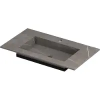Ink Post Meubelwastafel 80x45cm Keramische Slab - 1 Kraangat - Armani Grey Mat - 8718835128944 - Rechthoekig - Wastafels, Meubelwastafels