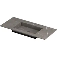 Ink Post Meubelwastafel 100x45cm Keramische Slab - Midden - 1 Kraangat - Armani Grey Mat - 8718835129026 - Rechthoekig - Wastafels, Meubelwastafels