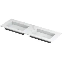 Ink Post Meubelwastafel 140x45cm Keramische Slab - Dubbel - Zonder Kraangaten - Calacatta Mat - 8718835129217 - Rechthoekig - Wastafels,