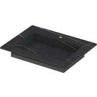 Ink Post Meubelwastafel 60x45cm Keramische Slab - 1 Kraangat - Lauren Black Mat - 8718835128876 - Rechthoekig - Wastafels, Meubelwastafels