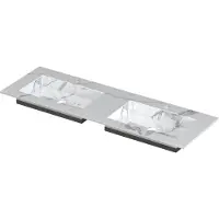 Ink Post Meubelwastafel 140x45cm Keramische Slab - Dubbel - 2 Kraangaten - Statuario Glans - 8718835129286 - Rechthoekig - Wastafels, Meubelwastafels