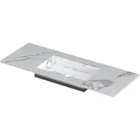 Ink Post Meubelwastafel 120x45cm Keramische Slab - Midden - Zonder Kraangat - Statuario Glans - 8718835129088 - Rechthoekig - Wastafels,