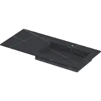 Ink Post Meubelwastafel 100x45cm Keramische Slab - Rechts - 1 Kraangat - Lauren Black Mat - 8718835134785 - Rechthoekig - Wastafels, Meubelwastafels