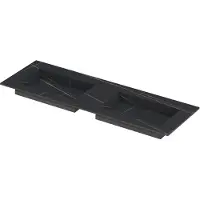 Ink Post Meubelwastafel 140x45cm Keramische Slab - Dubbel - Zonder Kraangaten - Lauren Black Mat - 8718835129231 - Rechthoekig - Wastafels,