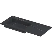 Ink Post Meubelwastafel 100x45cm Keramische Slab - Links - 1 Kraangat - Lauren Black Mat - 8718835134709 - Rechthoekig - Wastafels, Meubelwastafels