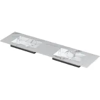 Ink Post Meubelwastafel 180x45cm Keramische Slab - Dubbel - 2 Kraangaten - Statuario Glans - 8718835129446 - Rechthoekig - Wastafels, Meubelwastafels