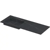 Ink Post Meubelwastafel 120x45cm Keramische Slab - Links - Zonder Kraangat - Lauren Black Mat - 8718835134822 - Rechthoekig - Wastafels,