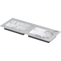 Ink Post Meubelwastafel 120x45cm Keramische Slab - Dubbel - Zonder Kraangaten - Statuario Glans - 8718835129163 - Rechthoekig - Wastafels,