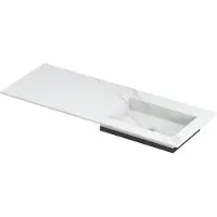 Ink Post Meubelwastafel 120x45cm Keramische Slab - Rechts - Zonder Kraangat - Calacatta Mat - 8718835134884 - Rechthoekig - Wastafels, Meubelwastafels