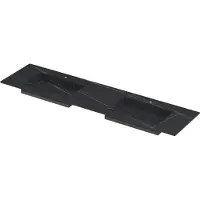Ink Post Meubelwastafel 180x45cm Keramische Slab - Dubbel - 2 Kraangaten - Lauren Black Mat - 8718835129439 - Rechthoekig - Wastafels, Meubelwastafels