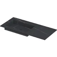 Ink Post Meubelwastafel 100x45cm Keramische Slab - Links - Zonder Kraangat - Lauren Black Mat - 8718835134662 - Rechthoekig - Wastafels,