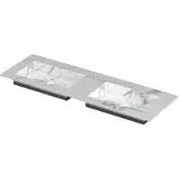 Ink Post Meubelwastafel 140x45cm Keramische Slab - Dubbel - Zonder Kraangaten - Statuario Glans - 8718835129248 - Rechthoekig - Wastafels,