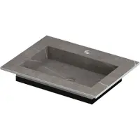 Ink Post Meubelwastafel 60x45cm Keramische Slab - 1 Kraangat - Armani Grey Mat - 8718835128869 - Rechthoekig - Wastafels, Meubelwastafels